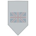 Unconditional Love British Flag Rhinestone Bandana Grey Large UN801050